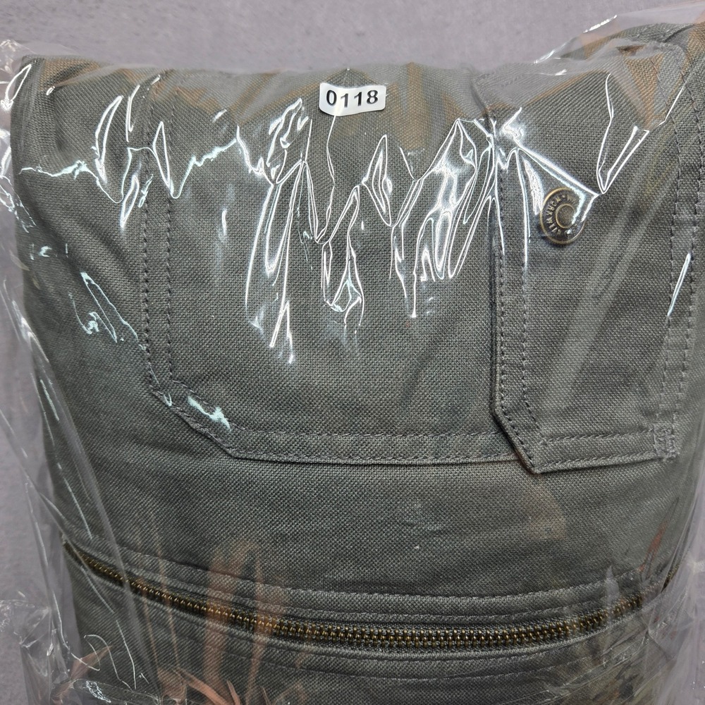 Wrangler Workwear Mens Hooded Canvas Jacket Olive Green Quilted Lined Medium - Picture 8 of 12